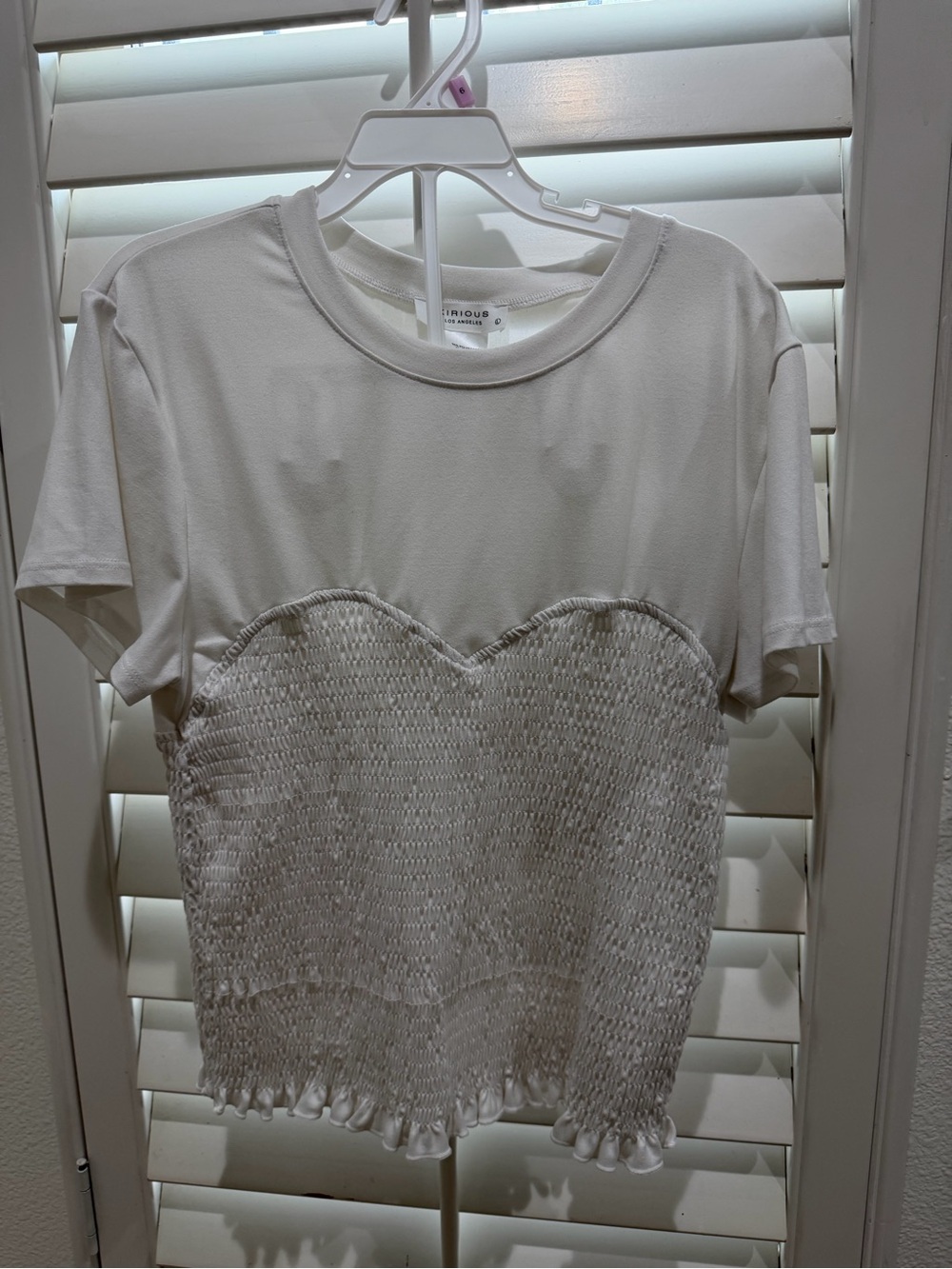 Smocked Bust Crop Top  — Women's Short Sleeve Tee